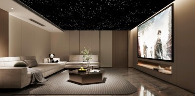 现代家庭私人电影院3D模型下载